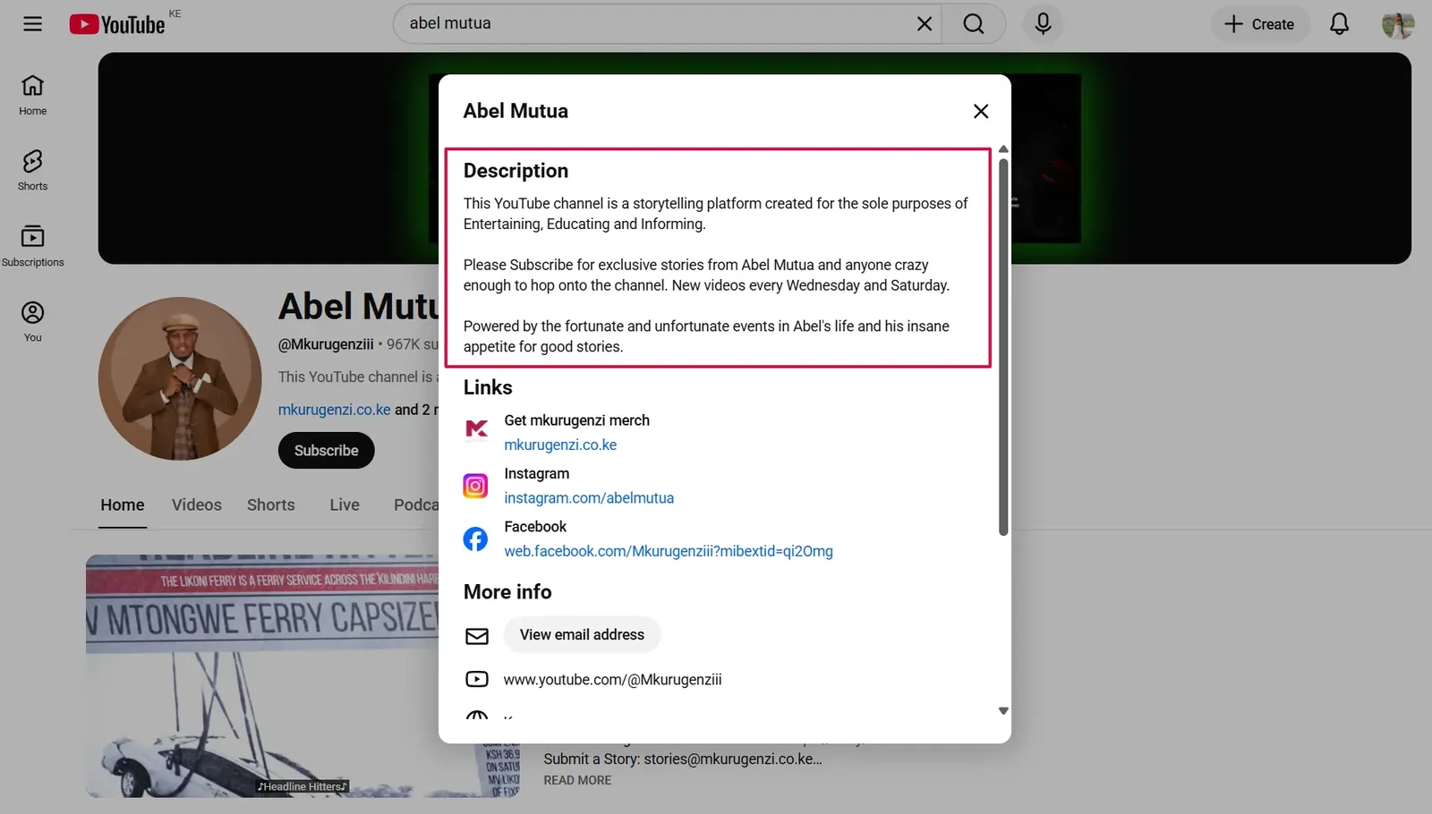 Description SEO structure with keyword placement, chapters, and playlist link