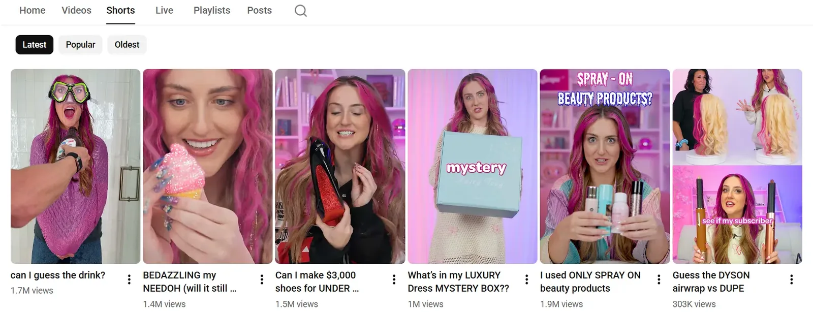 YouTube Shorts feed serving short vertical videos as a top-of-funnel discovery surface