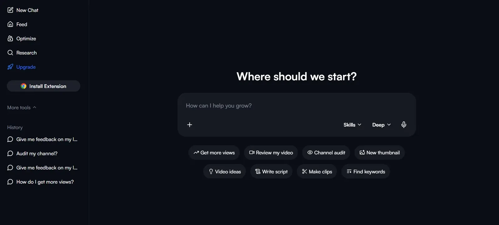 vidIQ AI Coach answering a channel-strategy question in plain language