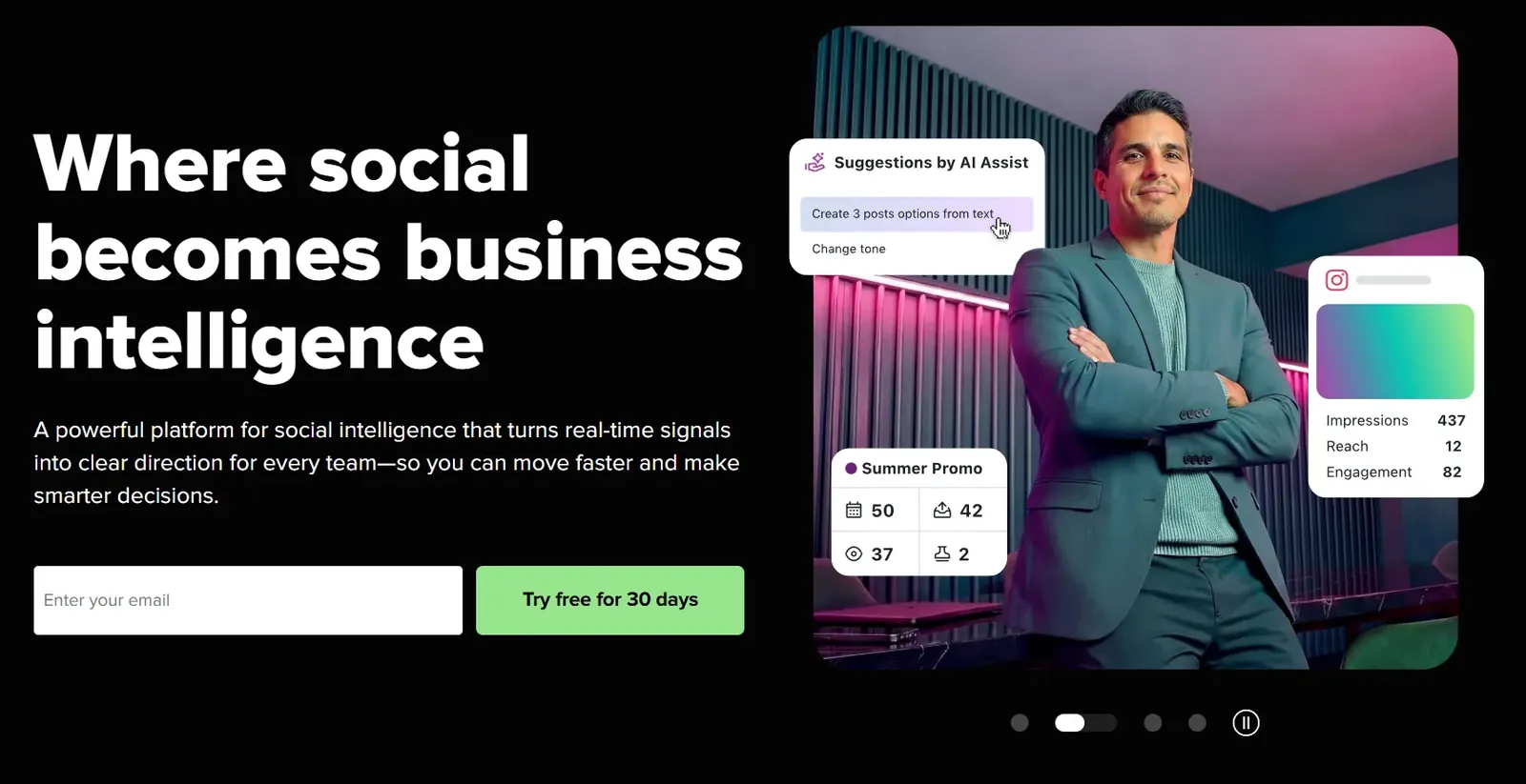 Sprout Social unified dashboard covering YouTube alongside other social platforms for agency multi-platform reporting