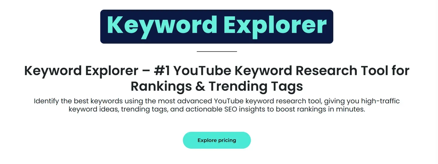 TubeBuddy keyword explorer grading a keyword with an SEO score that factors in channel strength alongside search volume